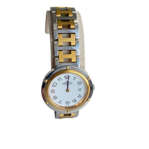 Hermès Clipper Two-Tone Stainless Steel & Gold Women's Watch – 24mm - Picture 1 of 13